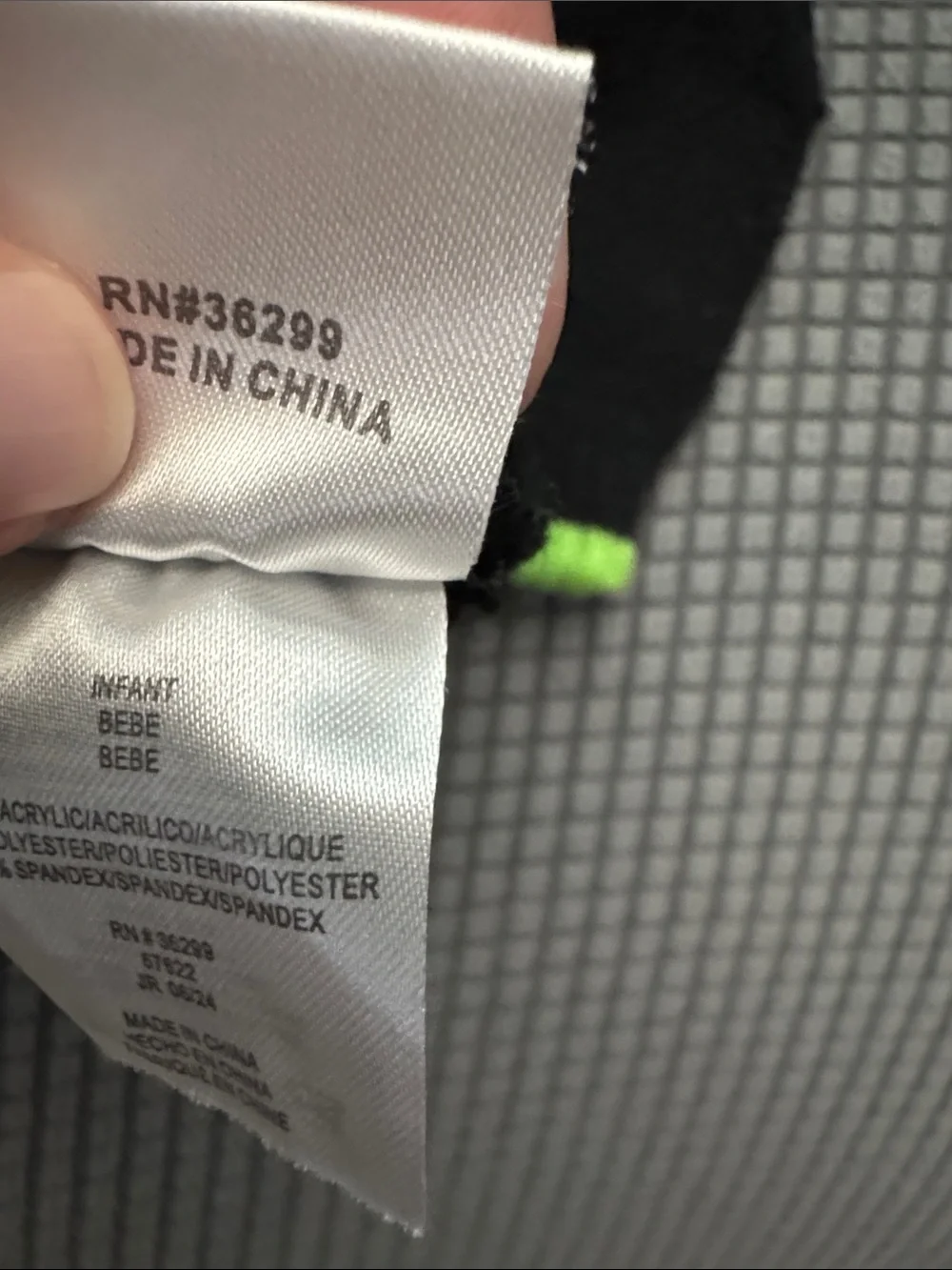 Nike Blue Kids Fleece Hat with Neon Green & Black Dino Mittens